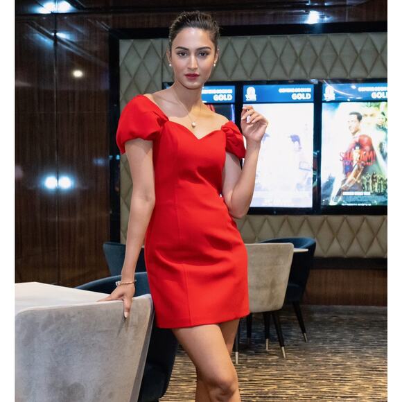 ZARA Off-Shoulder Mini Dress NWT | Red Sweetheart Neckline | Size L XL - Picture 6 of 16